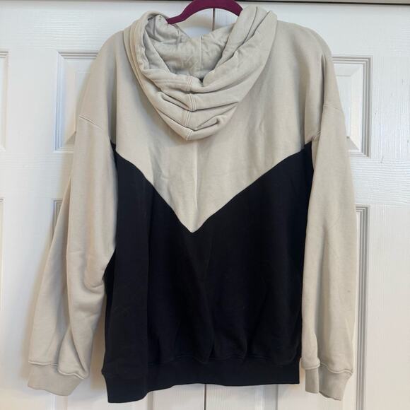 Adidas Women’s Half Zip Trefoil Hoodie Beige Burgundy Black Size L Three Stripes - Picture 3 of 7